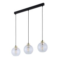 Pendellampe Glas modern 82 cm Transparent E27 Schwarz