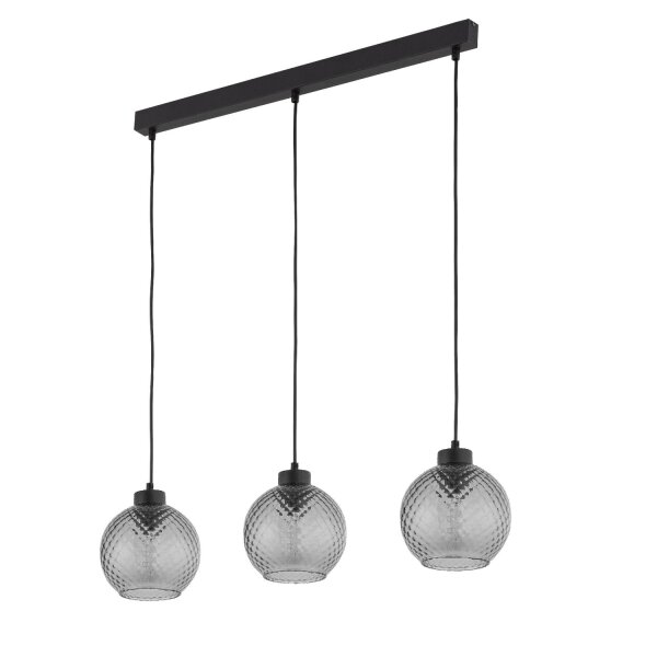 Pendelleuchte Glas Schwarz E27 82 cm stilvoll Stahl