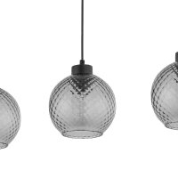 Pendelleuchte Glas Schwarz E27 82 cm stilvoll Stahl