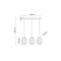 Elegante Hängelampe Grau 3-flammig E27 58 cm Metall