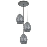 Pendelleuchte Metall Grau E27 B:30 cm skandinavisch