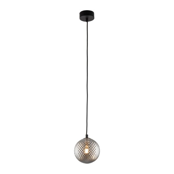 Pendelleuchte Schwarz Graphit Glas B:15 cm G9 blendarm