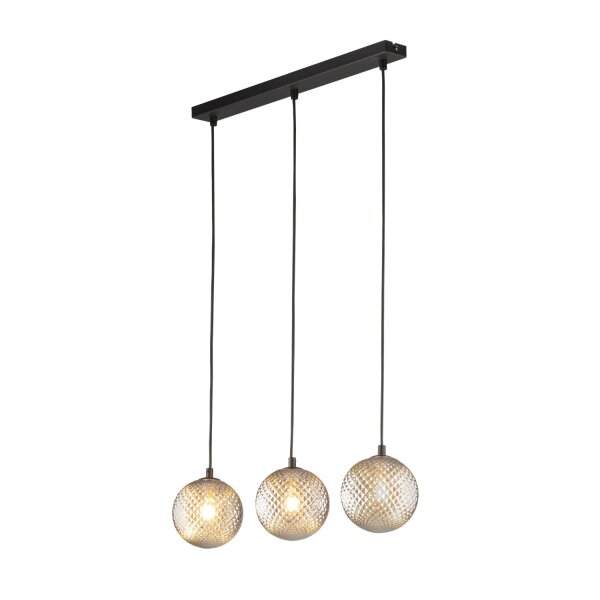 Pendelleuchte zeitlos Glas Schwarz 71 cm G9 Stahl