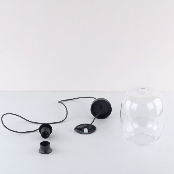 Pendelleuchte Glas Transparent E27 B:20 cm modern Stahl