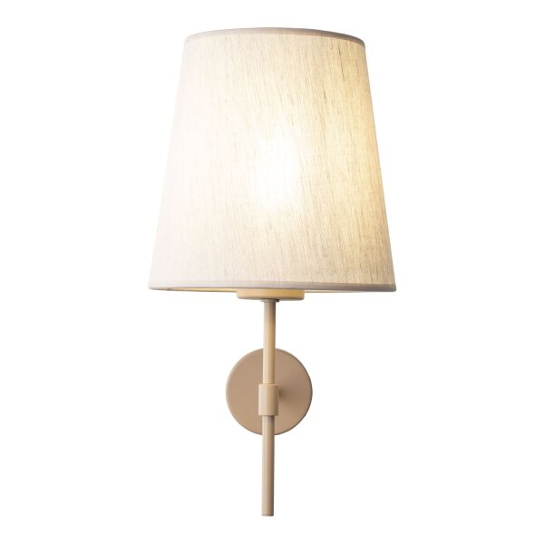 Wandleuchte Beige Metall B:20 cm E27 zeitlos Stoff