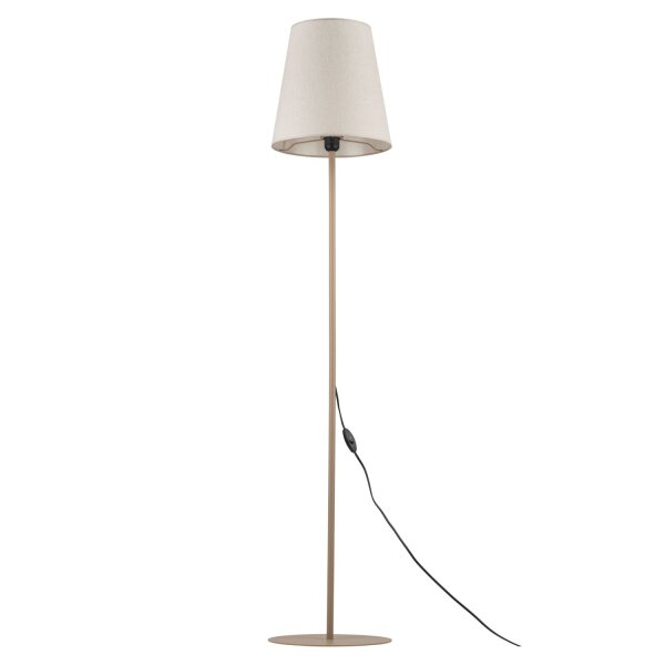 Stehlampe Metall Stoff Beige 152 cm E27 blendarm sanft