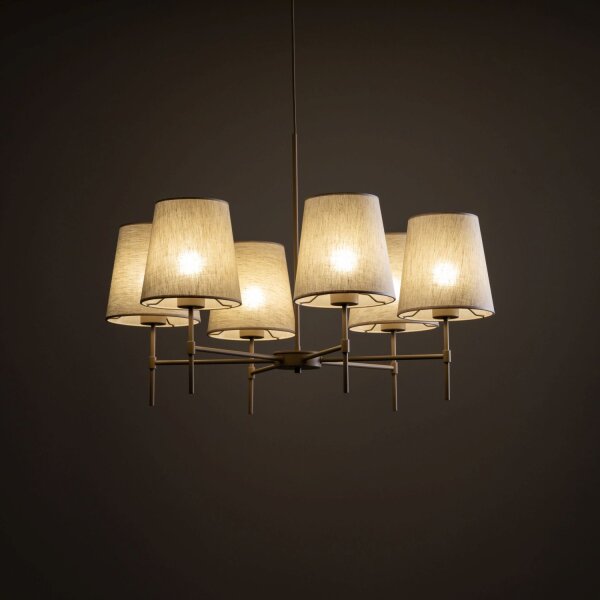 Pendelleuchte Metall skandinavisch B:80 cm Beige E27
