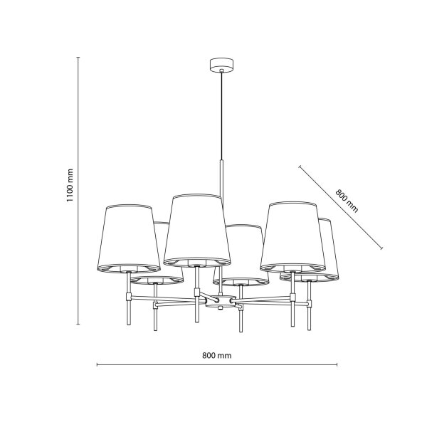Pendelleuchte Metall skandinavisch B:80 cm Beige E27