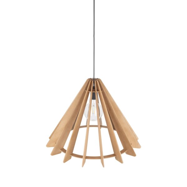 Pendelleuchte Holz Schwarz E27 B:64 cm zeitlos Stahl