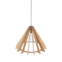 Pendelleuchte Holz Schwarz E27 B:64 cm zeitlos Stahl