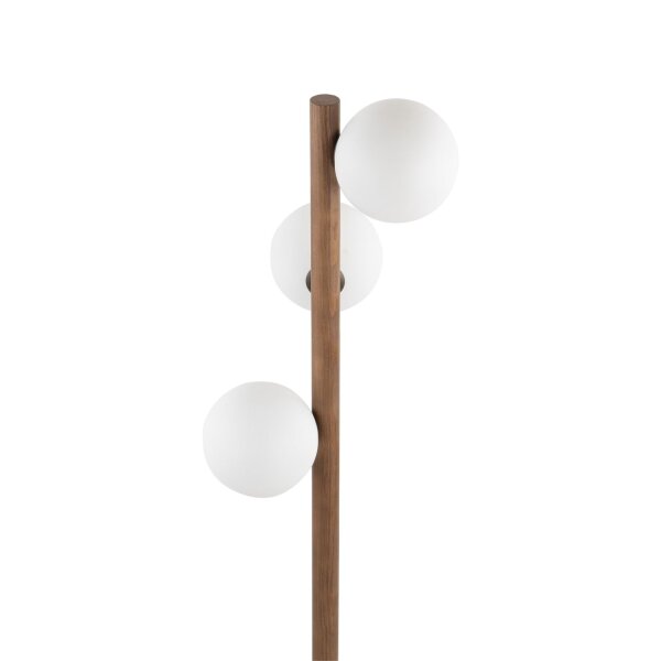 Stehleuchte Weiß stilvoll 150 cm Holz G9 Tripod Glas