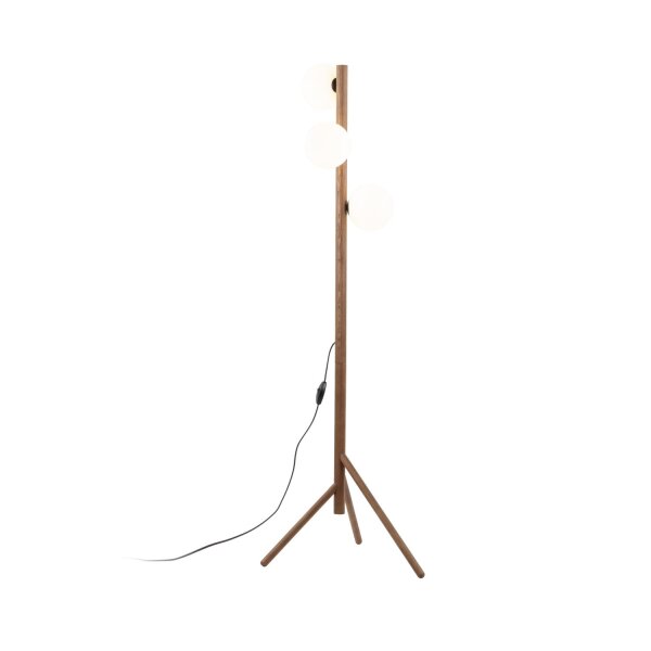 Stehleuchte Weiß stilvoll 150 cm Holz G9 Tripod Glas