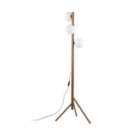 Stehleuchte Weiß stilvoll 150 cm Holz G9 Tripod Glas