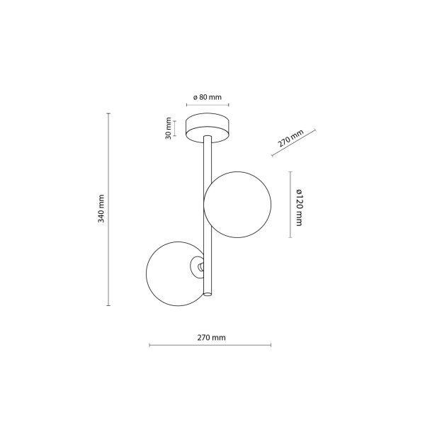 Deckenleuchte Glas modern B:27 cm Braun G9 Stahl
