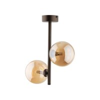 Deckenleuchte Glas modern B:27 cm Braun G9 Stahl