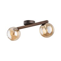 Deckenleuchte Holz Braun G9 42 cm stilvoll Glas modern