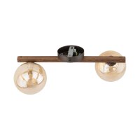 Deckenleuchte Holz Braun G9 42 cm stilvoll Glas modern