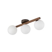 Deckenleuchte Holz Weiß G9 47 cm skandinavisch Glas