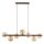 Hängelampe modern Holz Braun 90 cm G9 Glas Bernstein