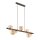 Hängelampe modern Holz Braun 90 cm G9 Glas Bernstein