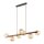 Hängelampe modern Holz Braun 90 cm G9 Glas Bernstein