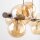 Hängelampe modern Holz Braun 90 cm G9 Glas Bernstein