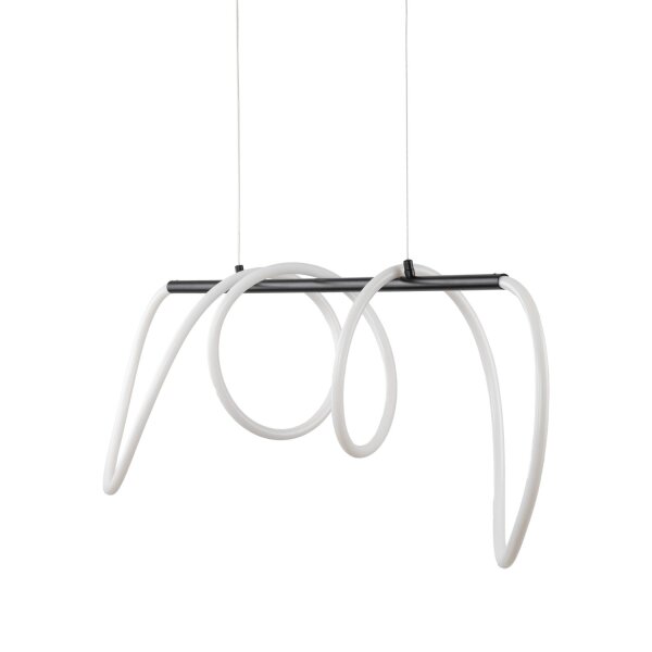 LED Pendelleuchte Metall 70 cm 4000 K Schwarz Weiß