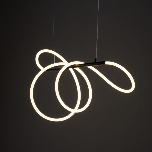 LED Pendelleuchte Metall 70 cm 4000 K Schwarz Weiß