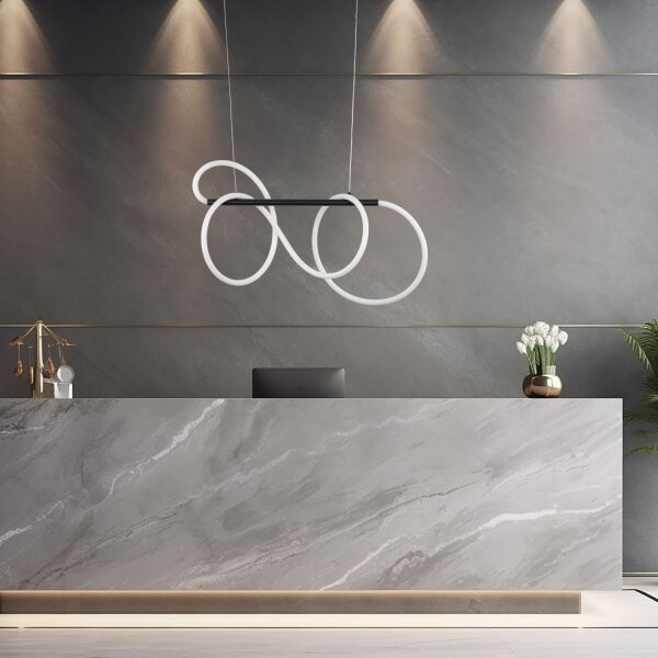 LED Pendelleuchte Metall 70 cm 4000 K Schwarz Weiß