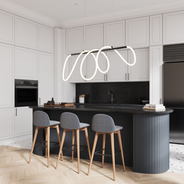 LED Pendelleuchte Schwarz skandinavisch 100 cm Metall