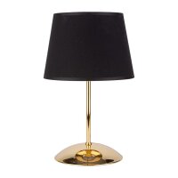 Tischleuchte stilvoll Stoff Schwarz 33 cm E27 Gold