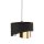 Hängelampe Schwarz Gold Ø 38 cm rund Stoff Metall E27 Modern