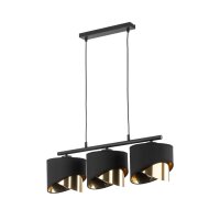 Pendelleuchte Schwarz modern 70 cm Metall E27 3-flammig