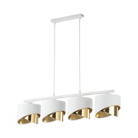 Pendelleuchte elegant Weiß Gold 94 cm E27 4-flammig