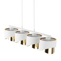 Pendelleuchte elegant Weiß Gold 94 cm E27 4-flammig