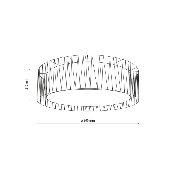 Deckenleuchte Stoff modern B:50 cm Schwarz E27 Natur