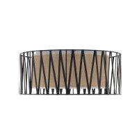 Deckenleuchte Stoff modern B:50 cm Schwarz E27 Natur