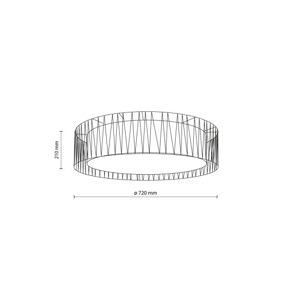Deckenleuchte Schwarz zeitlos B:72 cm Metall E27 Stoff