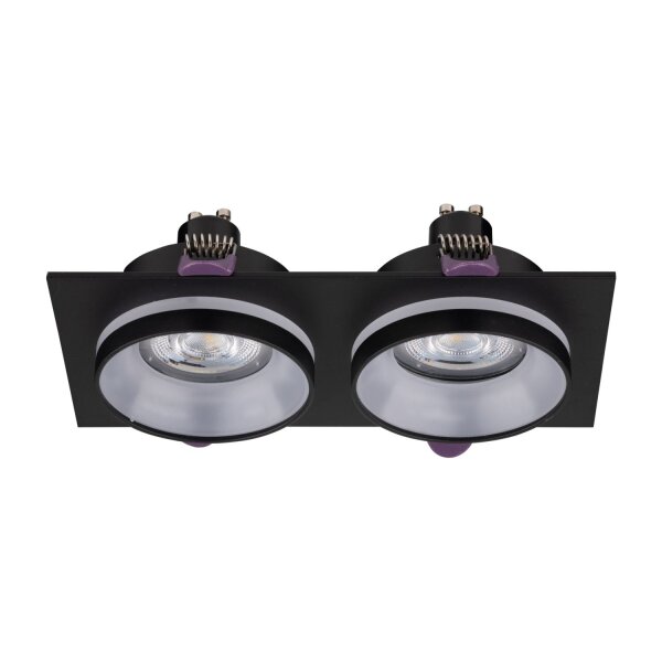 Einbaustrahler Schwarz Ø17,5 cm GU10 Modern 2-flammig