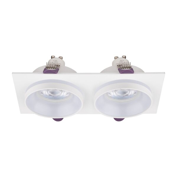 Einbauspot Weiß 17,5 cm GU10 Modern 2-flammig