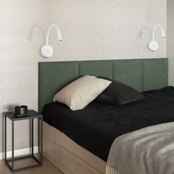 Wandleuchte Weiß G9 B:32 cm modern Stahl Schalter USB