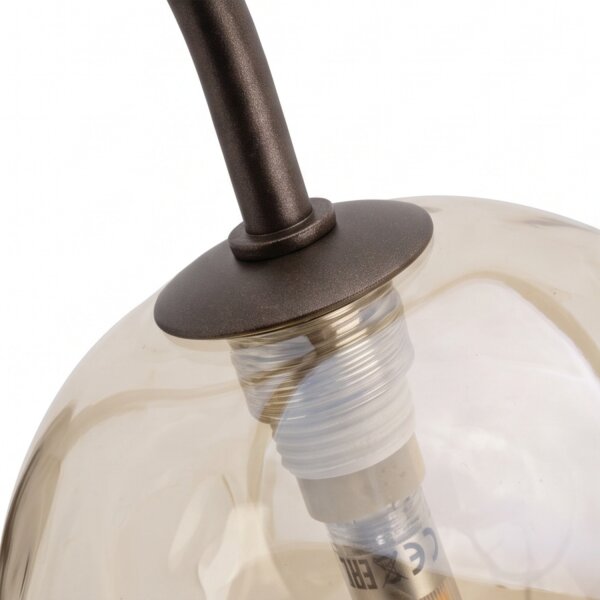 Wandleuchte Metall Braun B:15 cm G9 Glas Cognac