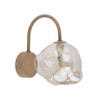 Wandleuchte Metall Beige G9 B:15 cm Glas Cognac