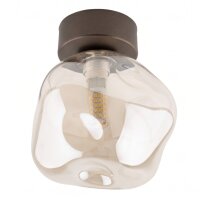 Deckenleuchte Braun modern 17 cm Metall G9 Cognac Glas
