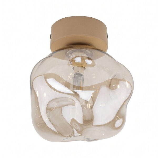 Moderne Deckenleuchte Beige Cognac Metall B:15 cm G9