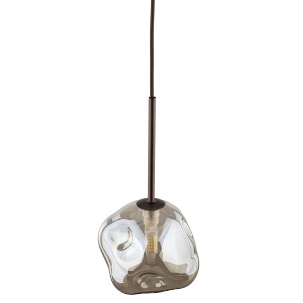 Pendelleuchte Braun Metall B:15 cm G9 Glas in Cognac