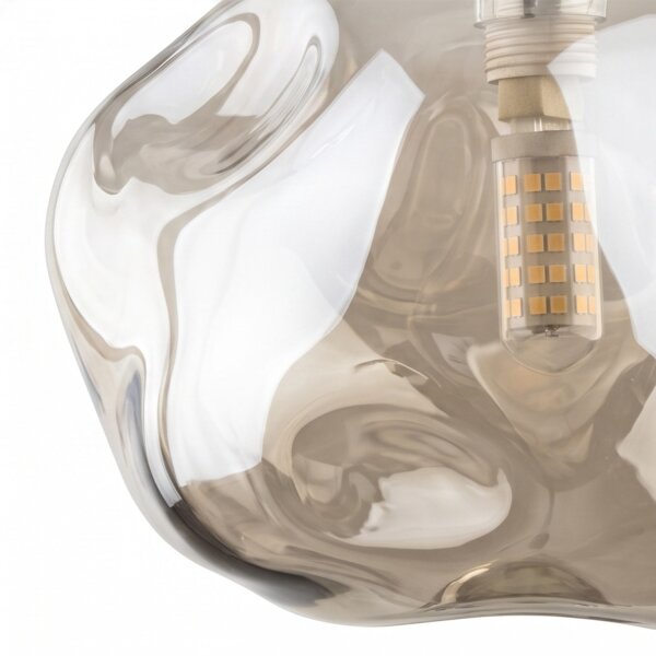 Pendelleuchte Braun Metall B:15 cm G9 Glas in Cognac