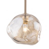Pendelleuchte Beige Cognac Metall Glas B:15 cm G9