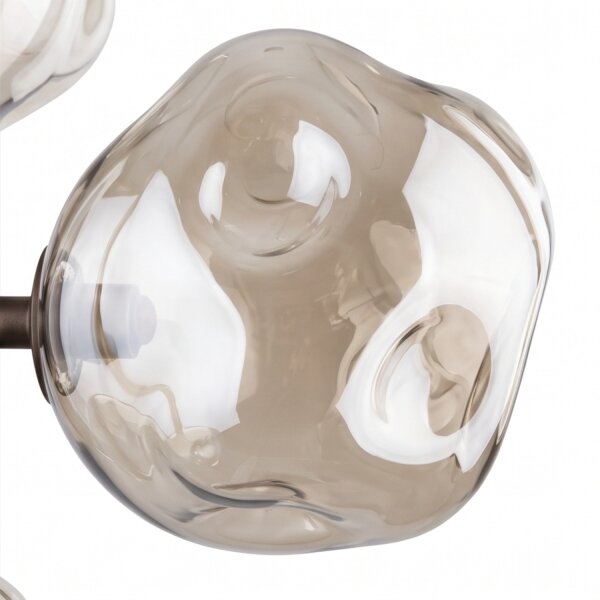 Pendelleuchte Glas Metall B:29 cm G9 in Cognac Braun