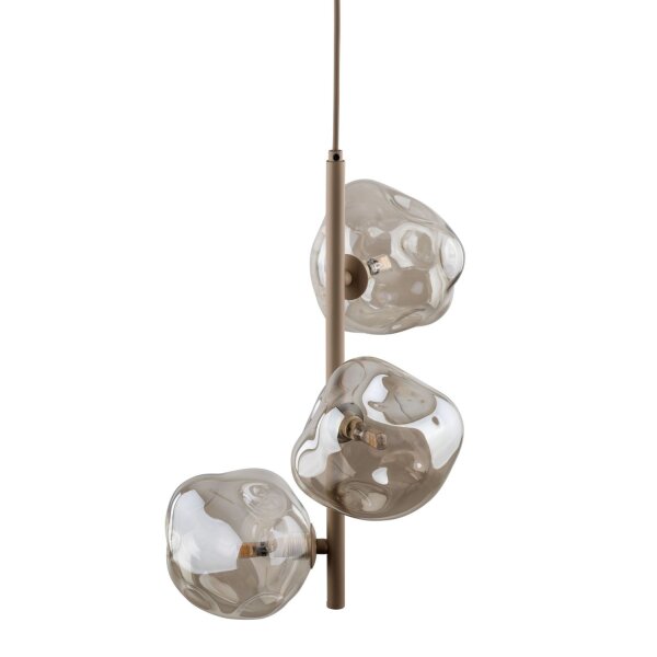 Pendelleuchte Glas Metall Cognac Beige G9 B:29 cm